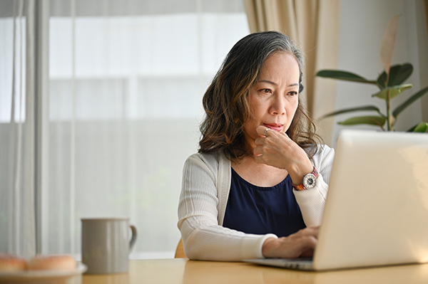 lady using computer